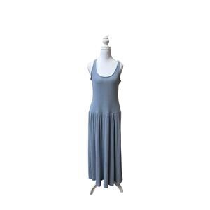 Universal Thread Ribbed Sleeveless Maxi Dress in Slate Blue/Small